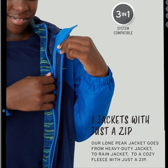 Kids Eddie Bauer Lone Peak 3-in-1 Insulated Windbreaker Jacket - Picture 7 of 11